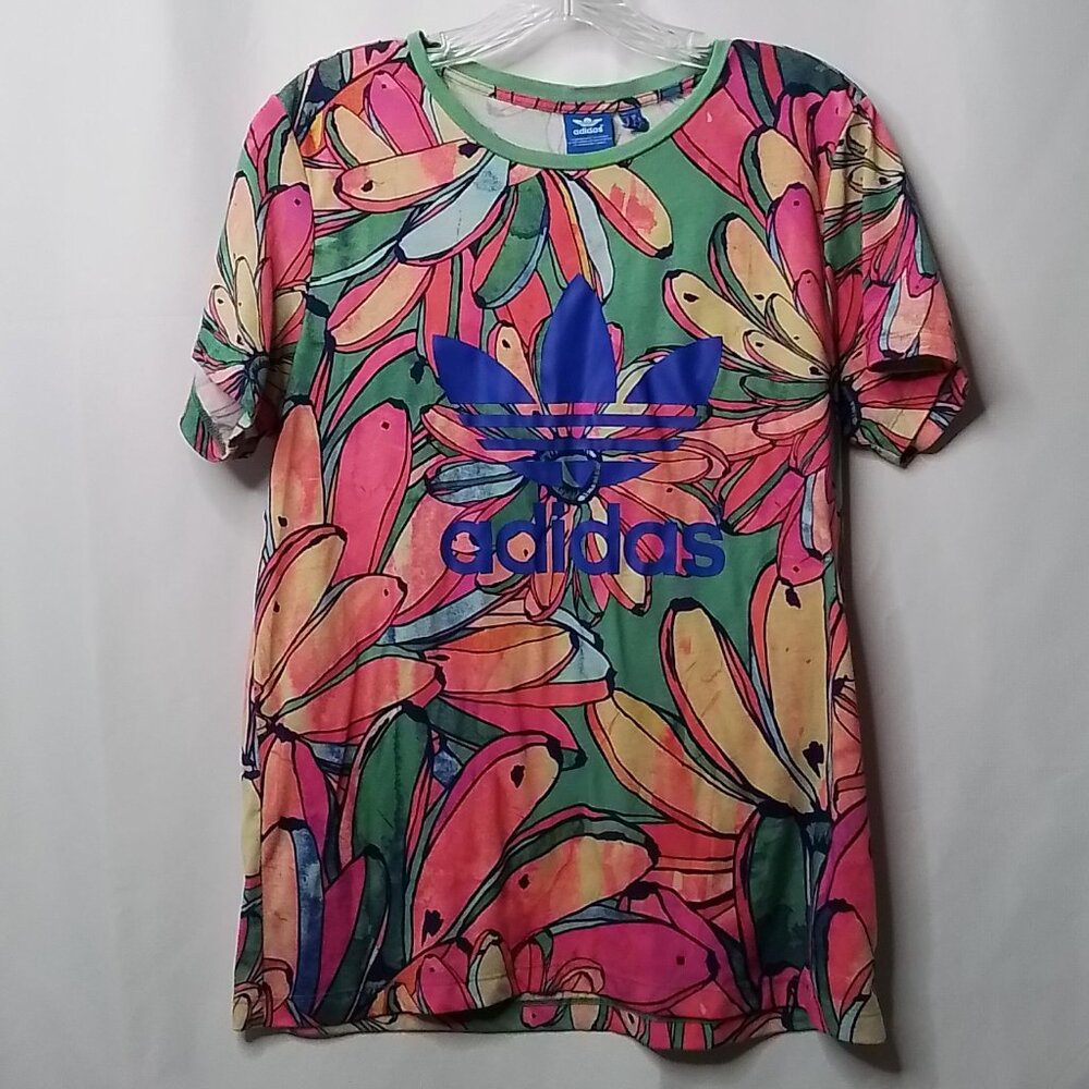 ADIDAS FLORAL BANANA FARM TSHIRT SIZE S